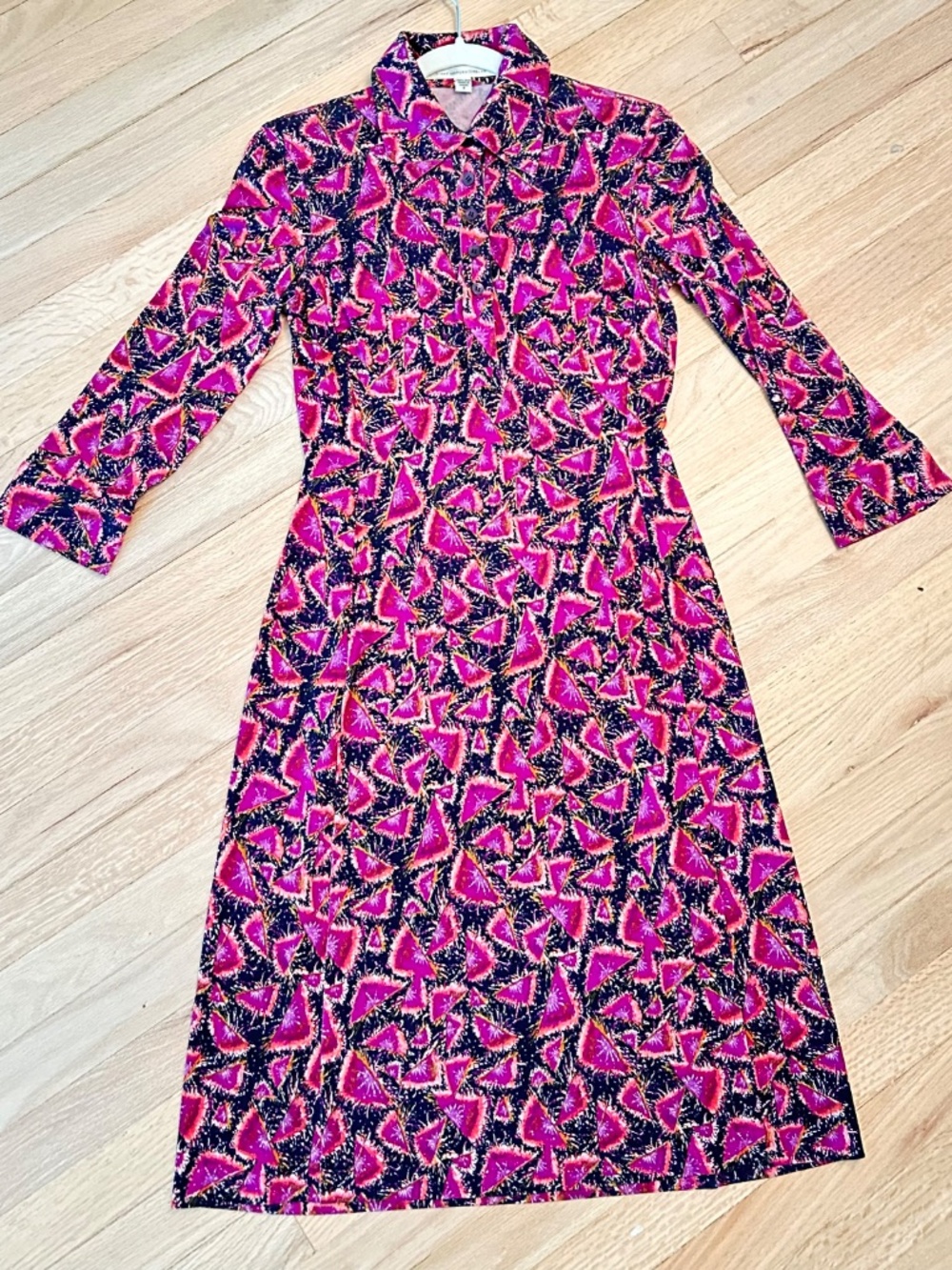 DVF Diane von Furstenberg Penna Silk Triangle Geometric Midi Shirtdress 8
